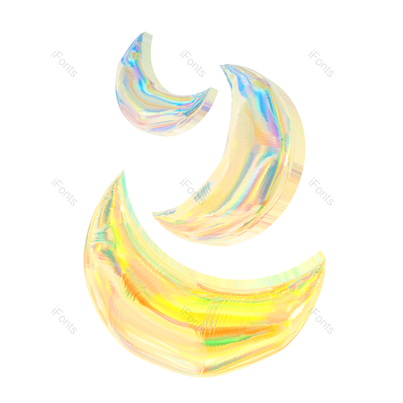 矢量素材图片,炫彩元素,月亮PNG,流光免抠素材